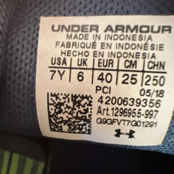 Under Armour Threadborne Slingflex 1296955-997 Blue Running Shoes Youth 7Y - Picture 7 of 7